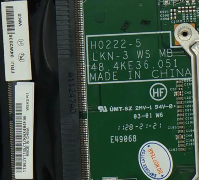 Lenovo W520 T520 T520i PN:04W2036 Placa-mãe