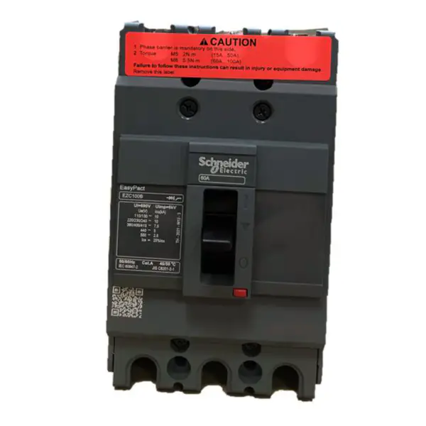 Disjuntor em caixa moldada de 3 pólos Easypact EZC100B 3P60A