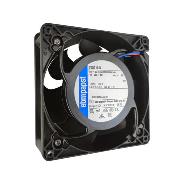 Original Ebmpapst DV5218N 48VDC 127 * 127 * 38mm 0.395A 18.5W 5000RPM 2700m3/h Ventilador Axial para Transmissor de Sinal