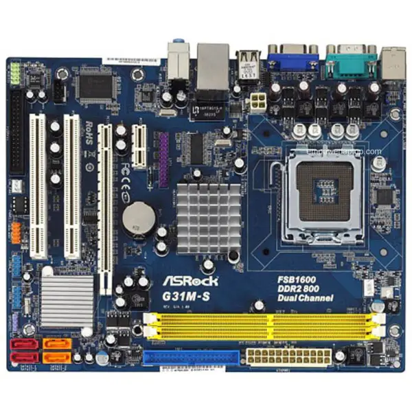 Placa-mãe Asrock G31M-S G31M G31 LGA775 Micro-ATX