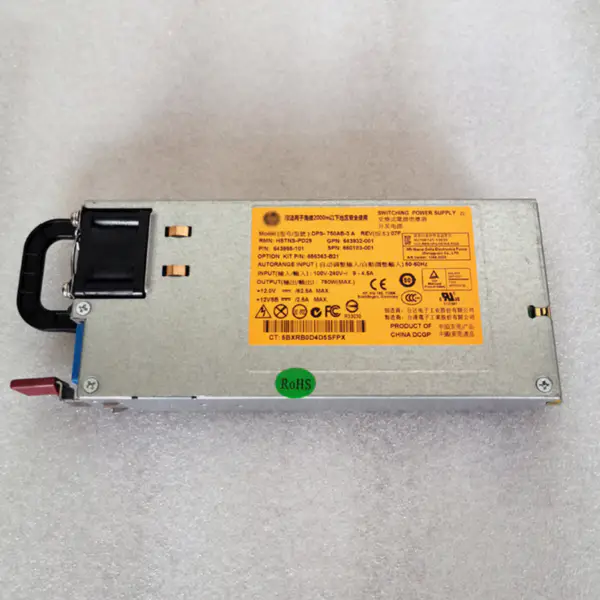 Fonte de alimentação de platina de 750 W PSU de ranhura comum de ligação direta 660183-001 656363-B21 643995-001 643932-001 DPS-750AB-3 HSTNS-PL29