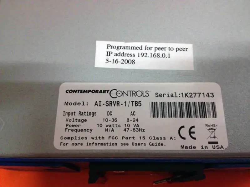 CONTEMPORARY CONTROLS AI-SRVR-1/TB5