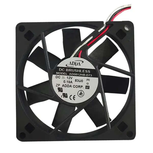 ADDA MODELO AD0812HB-D73 DC 12V 0.19A 8015 Ventoinha de arrefecimento de 3 fios