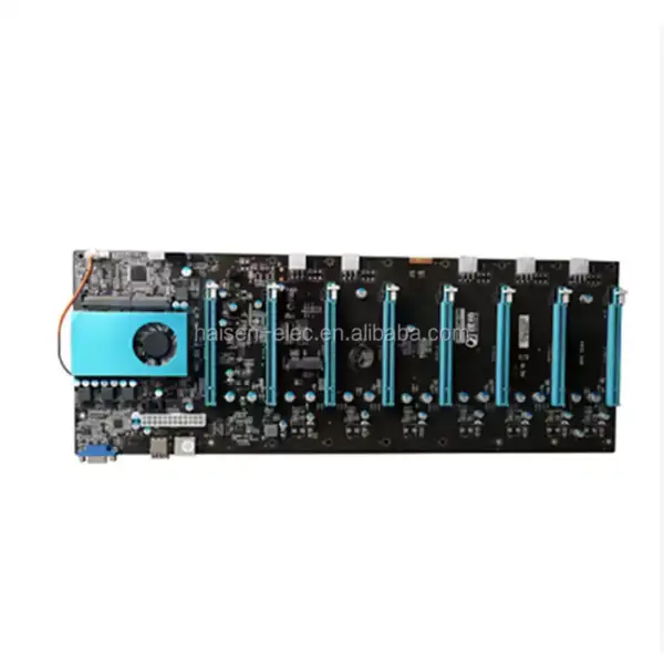BTC IC6S Placa-mãe 8 ranhuras para placas gráficas PCI Express 8 a 16x ranhuras VGA USB2.0 SATA3.0 1000Mbps LAN Placa-mãe