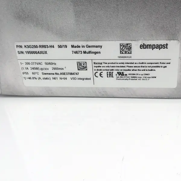 Ventilador Ebmpapst K3G250-RR03-H4