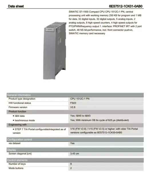 Siemens PLC s7-1200 siemens 6ES7 212-1BB21-0XB0 6ES72121BB210XB0