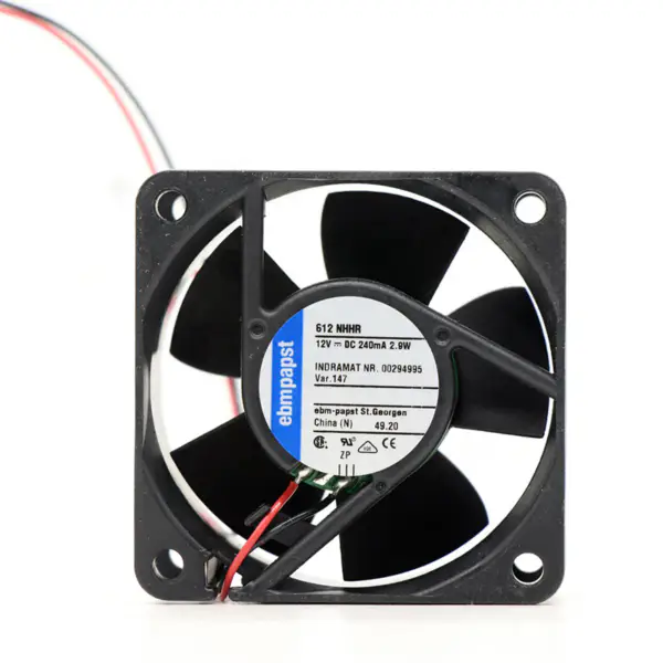 Ebmpapst 612NHHR-147 12VDC 240MA 2.9W 60* 60*25MM 240mA 2 Wire Inverter Ventilador de arrefecimento axial