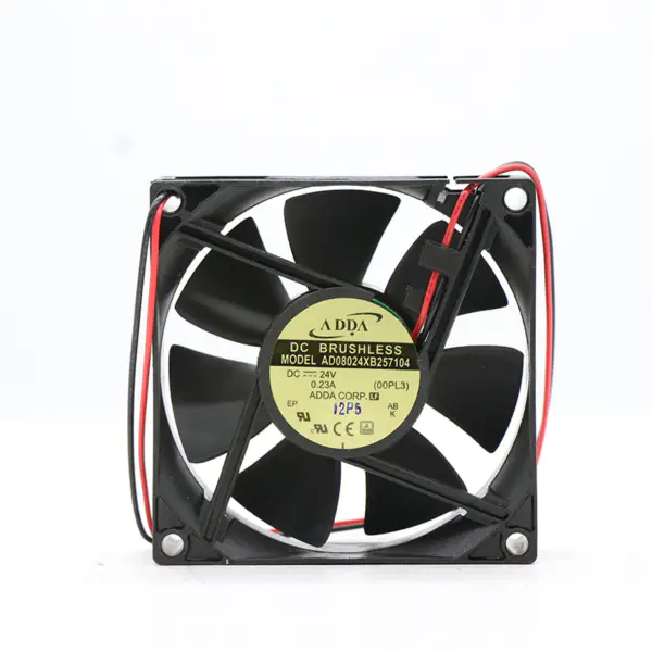 Ventilador ADDA AD08024XB257104 Ventilador axial 24V 0.23A 80*80*25MM Ventilador de arrefecimento da CPU de 2 fios