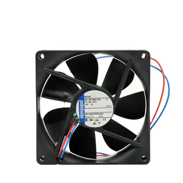 Ebm papst 3414N 92x92x25mm 24VDC 49.4CFM 2.3W 32dBA 2700RPM Ventilador tubo-axial com rolamento de esferas