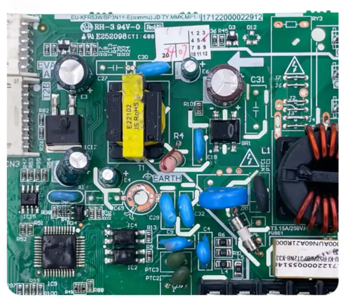 Placa de controlo do ar condicionado Midea EU-KFR53W/BP3N1Y-E(commu).JD.TY.MMK.MP1-1 Circuito 17122000022912