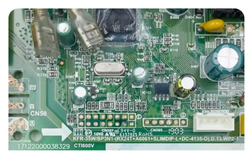 Placa de controlo do ar condicionado Midea KFR-35W/BP3N1-(RX24T+A6061+SLIMDIP-L+DC-4135-O).D.13.WP2-1 17122000038329