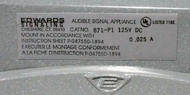 SINALIZAÇÃO EDWARDS 871-P1