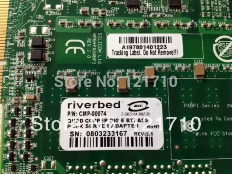 Placa-mãe industrial Silicom RiverBed QUAD COPPER GIG-E BYPASS PCI-X SERVER ADAPTER CMP-00074