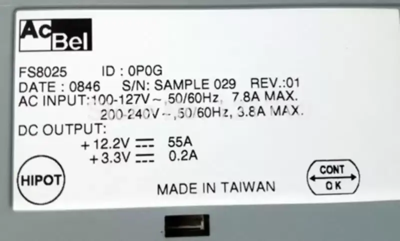 Fonte de alimentação Acbel FS8025-0P0G 675W com dois meses de garantia placa-mãe industrial