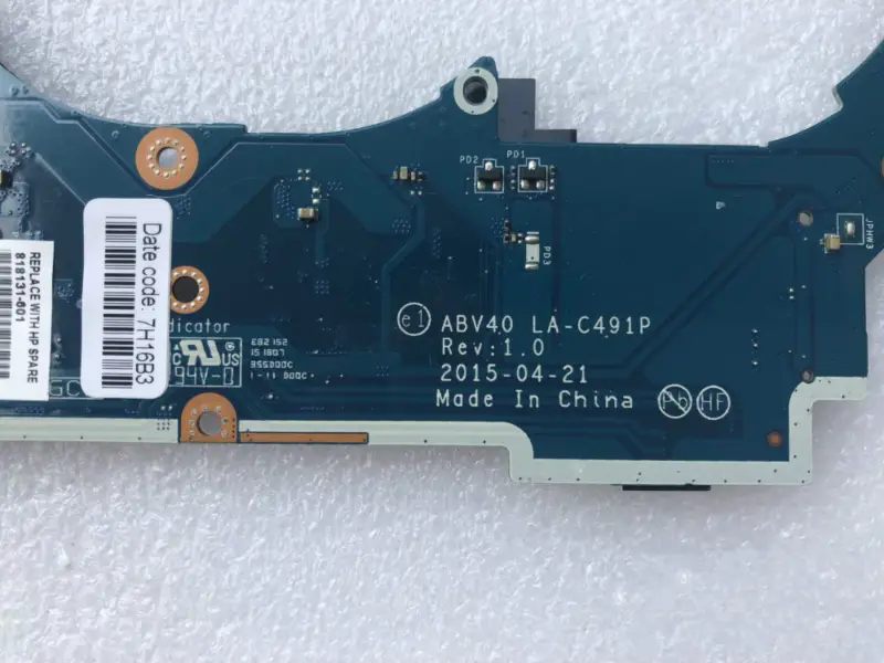 Placa-mãe HP 818131-001 818131-501 818131-601 LA-C491P i5-5200U