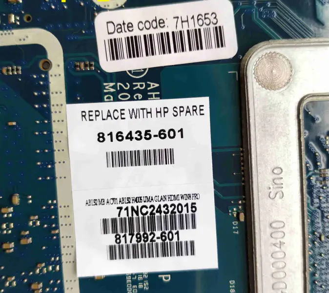 Placa-mãe HP 816435-001 816435-501 816435-601 LA-C701P I3-4005U