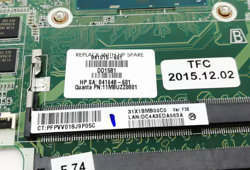 HP 841015-601 841015-001 841015-501 DAX1BMB1AF0 com placa-mãe SR2EZ I7-6500U