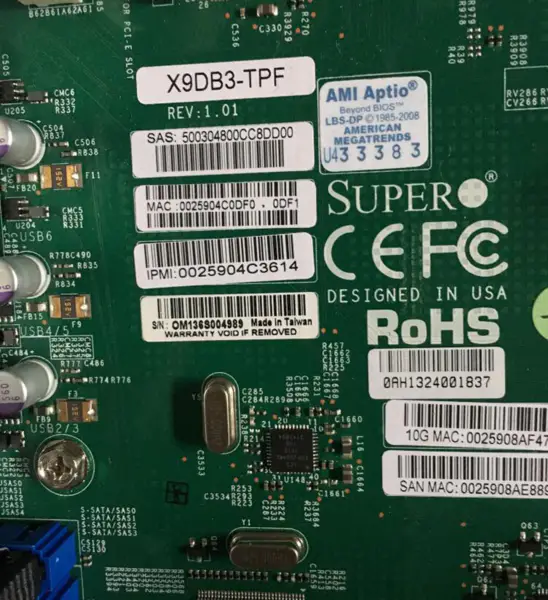 SuperMicro X9DB3-TPF Placa-mãe para servidor LGA1356 E5-2400V2