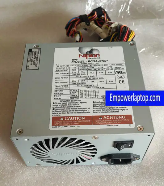 Fonte de alimentação NiPron PCSA-370P 370W PCSA-370P-X2S1