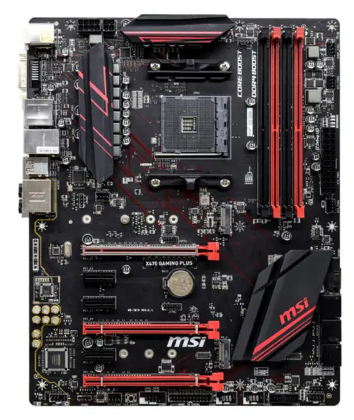 Placa-mãe MSI X470 GAMING PLUS Soquete AM4