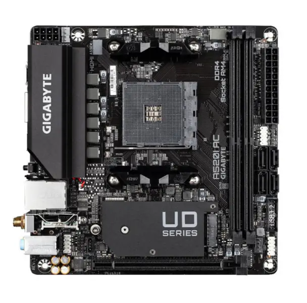 GIGABYTE A520I AC Placa-mãe mITX AMD AM4 Soquete DDR4 64GB