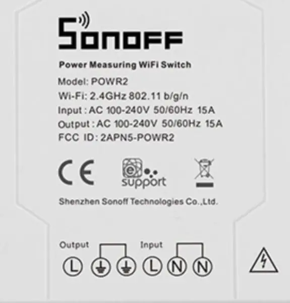 Interruptor WiFi SONOFF Pow R2 com medição do consumo de energia Interruptor de alimentação WiFi 15A Controlador de interrutor Wifi inteligente