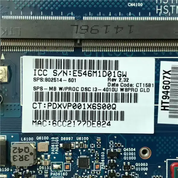Placa-mãe HP EliteBook 840 850 G1 6050A2559101-MB-A03 802514-601