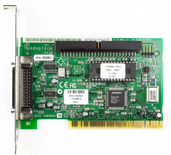 Placa controladora PCI SCSI Adaptec AHA-2930CU Placa-mãe industrial de 50 pinos
