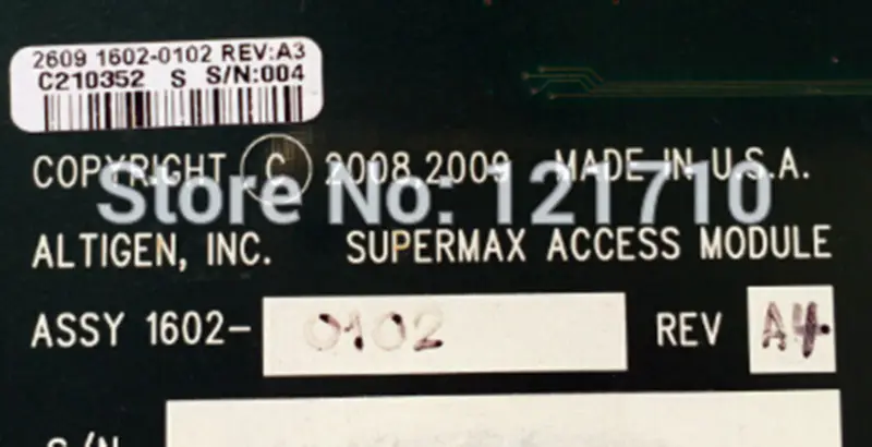 ALTIGEN MAX4000 SUPERMAX ACCESS MODULE 1602-0102 REV A4 2602-0001 REV A3 placa-mãe industrial
