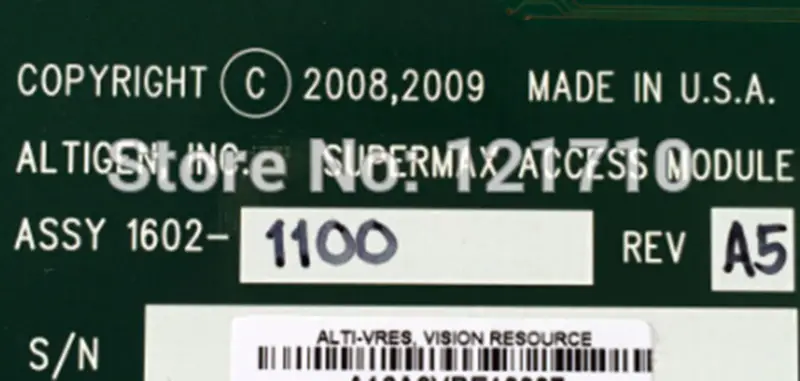 ALTIGEN SUPERMAX ACCESS MODULE 1602-1100 REV A5 ALTI-VRES VISION RESOURCE 2602-0001 REV A3 placa-mãe industrial