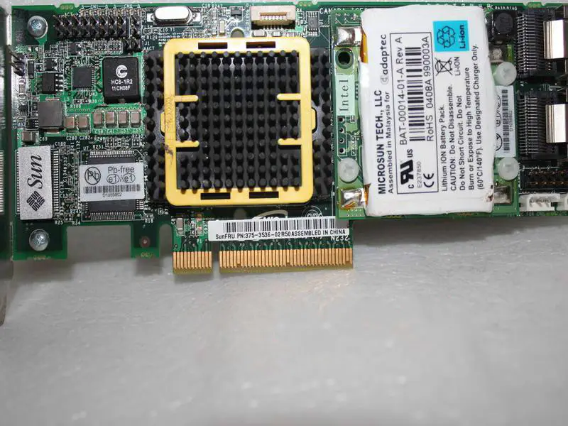SUN 375-3536 Placa de matriz RAID SAS PCI-E com bateria