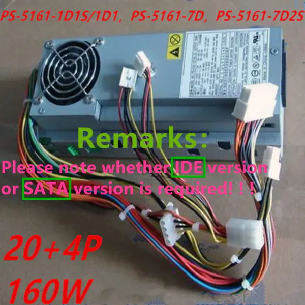 Fonte de alimentação Dell 280 4600 160W PS-5161-1D1S PS-5161-1D1 PS-5161-7D PS-5161-7DS PS-5161-7DS2 HP-L161NF3P