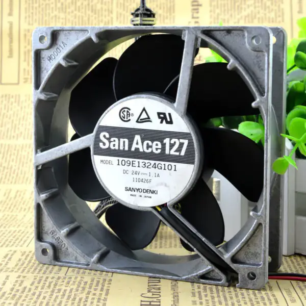 Sanyo 109E1324G101 Ventilador DC锛?4V 1.1A 3 fios 12.7CM