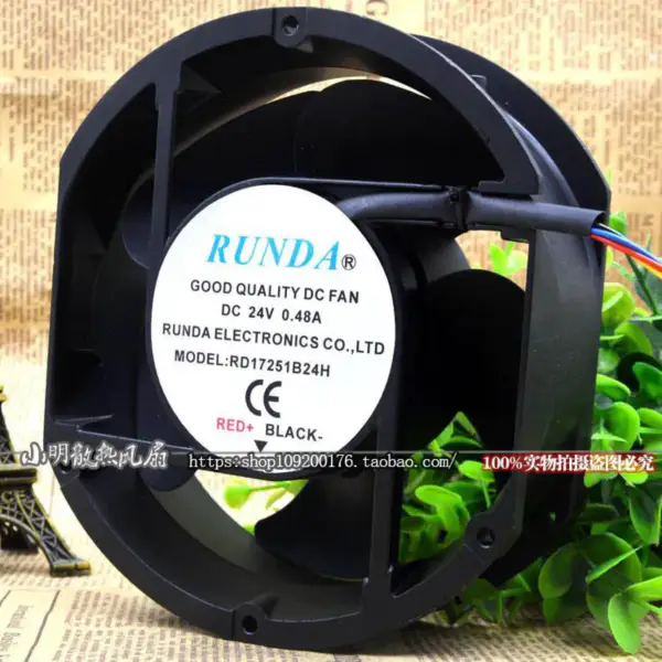 Ventilador RUNDA RD17251B24H 24V 0,48A 17CM