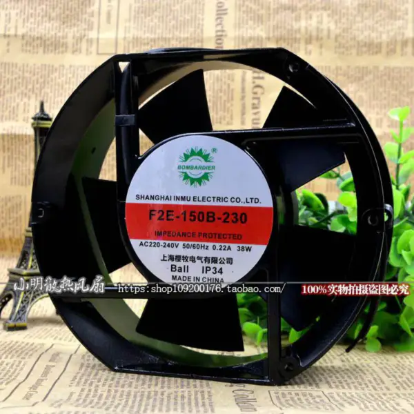 Ventoinha BOMBARDIER F2E-150B-230 220V 38W 17CM