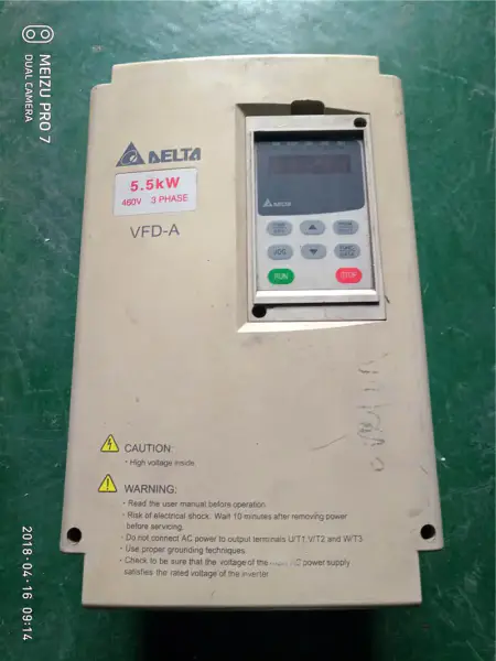 Delta VFD-Série A VFD055A43B 380v 5,5kw
