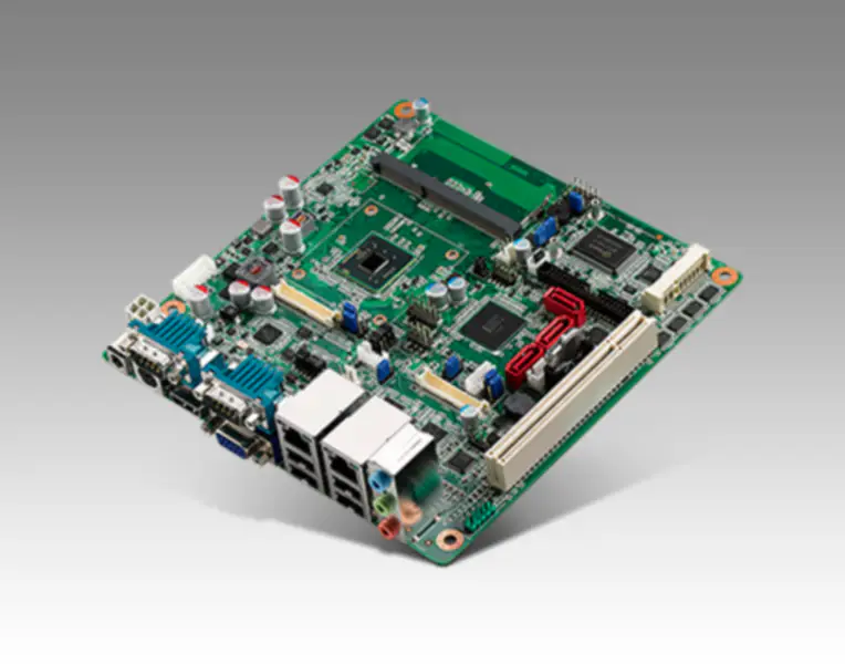 Advantech In-tel Atom D2550 Mini-ITX com CRT/2LVDS, 6COM e portas LAN duplas