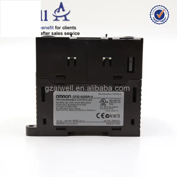 Controlador de programação industrial Omron PLC CP1E-N20DR-A