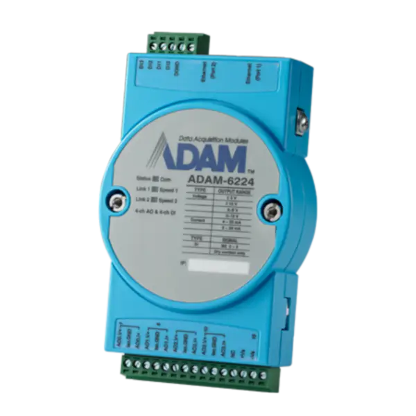 Módulo Modbus TCP de saída analógica isolada de 4 canais Advantech ADAM-6224-AE