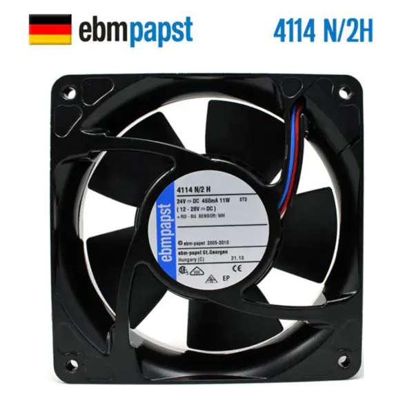 Ebm papst 4114N/2H 4114N/2H6P 120*120*38mm 24V 11W Ventilador Axiall Ventilador Inversor Usado para Instrumento Médico 4114N/2H3P-309