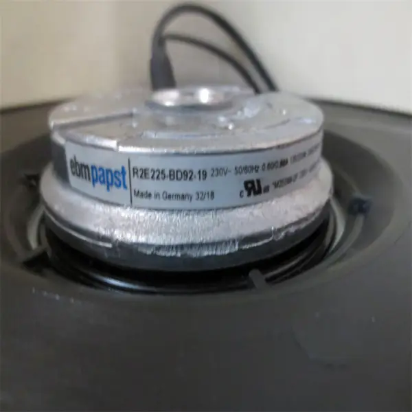 Original ebmpapst R2E225-BD92-19 225mm 230V 200W IP44 Ventilador de arrefecimento centrífugo do inversor com rolamento de esferas