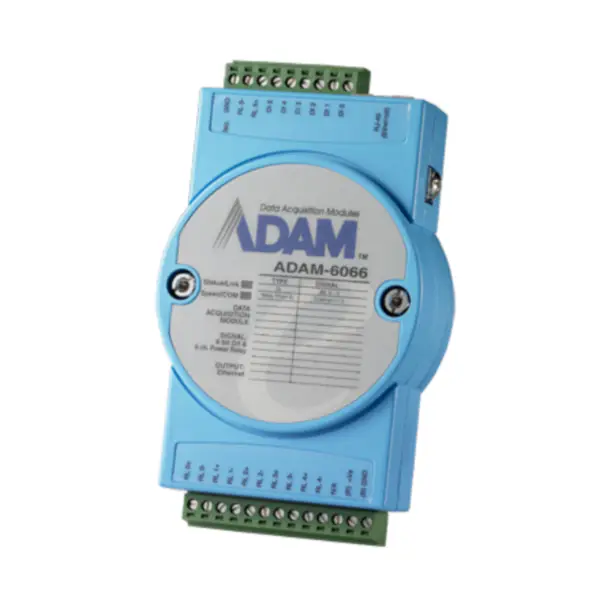 Módulo Modbus TCP de entrada digital de 6 canais e relé de potência de 6 canais da Advantech ADAM-6066-D