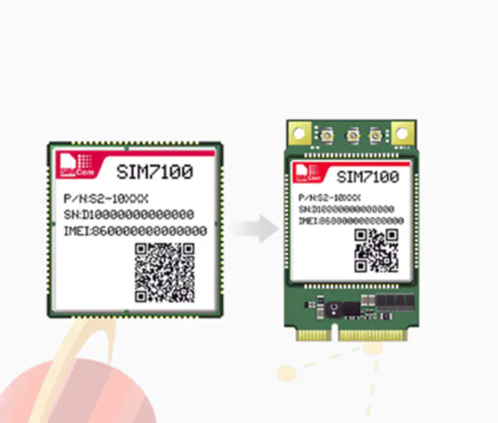 Módulo sem fios SIMCOM 4G LTE módulo multibanda LTE /WCDMA/GNSS para aplicações M2M IoT SIM7100 SIM7100A SIM7100E SIM7100C