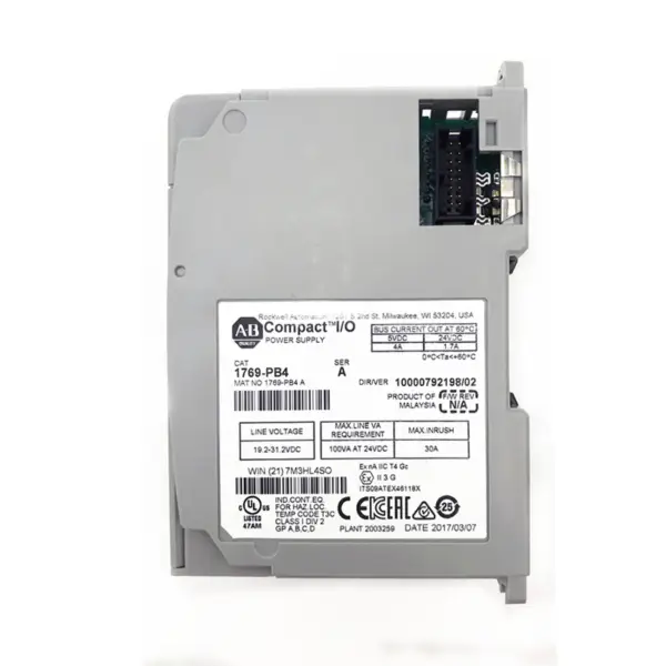 Módulo de fonte de alimentação Allen Bradley CompactLogix 24 VDC DC 1769-PB4