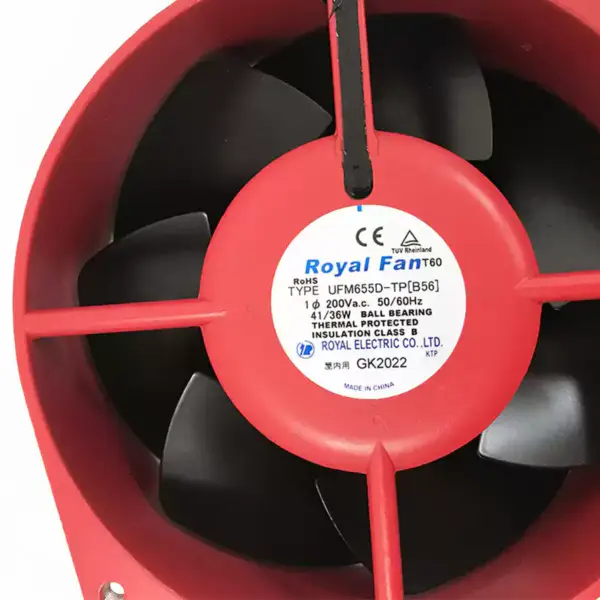 ROYAL TYPE UFM655D-TP[B56] 200V 41/36W 0.33/0.27A 2800RPM 312/360m3/h Ventilador de arrefecimento de 2 fios