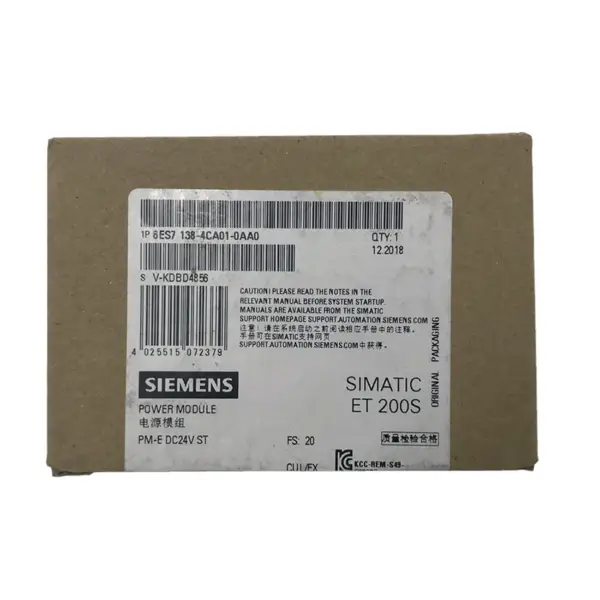 Módulo de potência Siemens PLC SIMATIC DP PM-E 6ES7138-4CA01-0AA0 para ET 200S