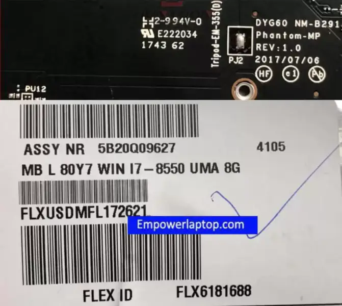 Lenovo YOGA 720-15IKB Placa-mãe para computador portátil DYG60 NM-B291 SR3LC I7-8550U 8GB RAM FRU:5B20Q09627