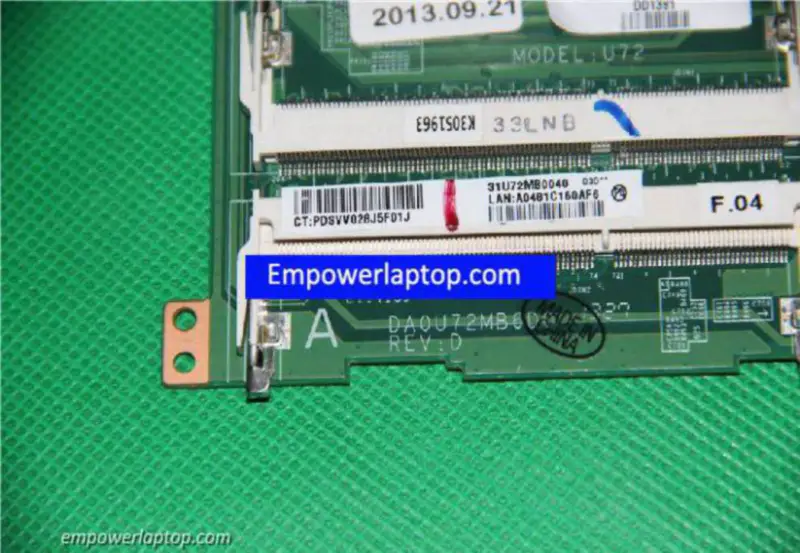 Placa-mãe HP 727202-501 DA0U72MB6D0 A8-5545M