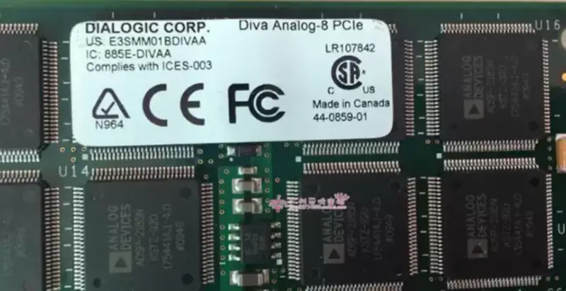 Placa de voz Dialogic Corp 885E-DIVAA Diva Analog-8 PCIE placa-mãe industrial