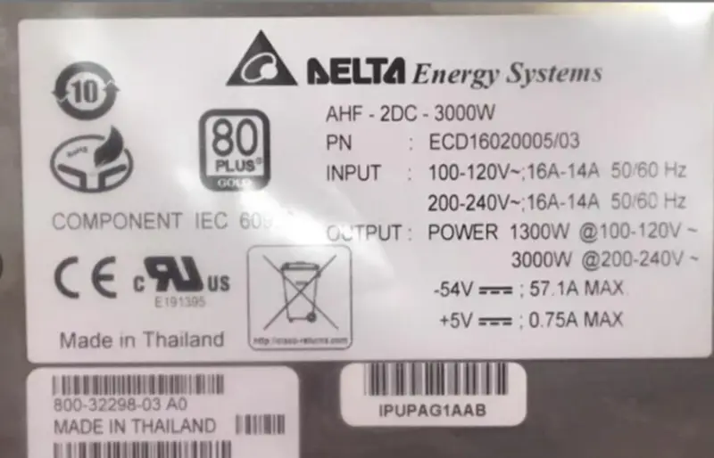 DELTA AHF-2DC-3000W ECD16020005/03 Fonte de alimentação de 3000W